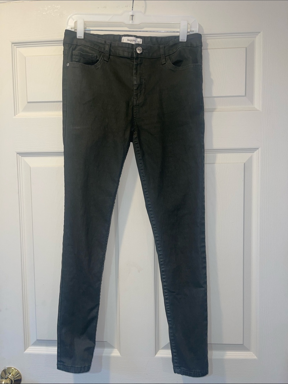Mango Dark Green Skinny Jeans - Women's Stretch Denim US size 8